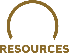 Logo featuring the word 'RESOURCES' with an arched design above it.